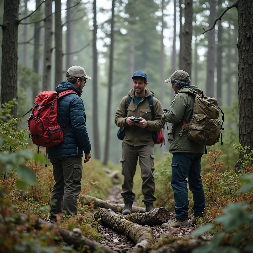 Guides training in wilderness