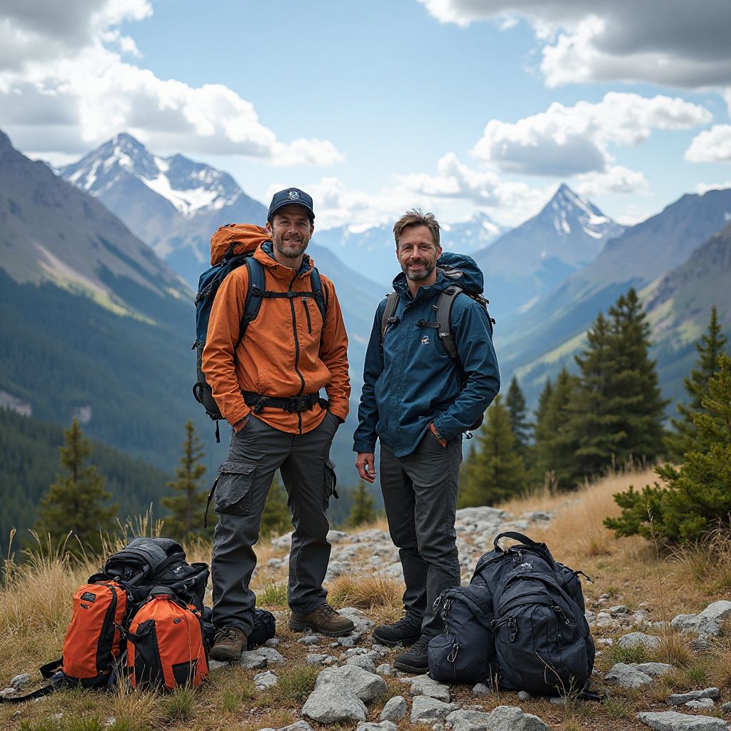 Company founders in Canadian wilderness