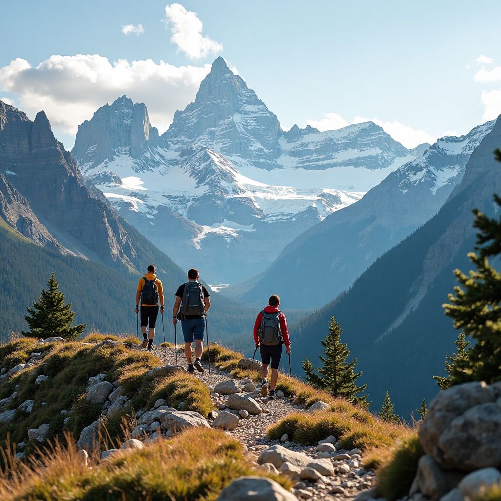 Mountain hiking in Canadian Rockies