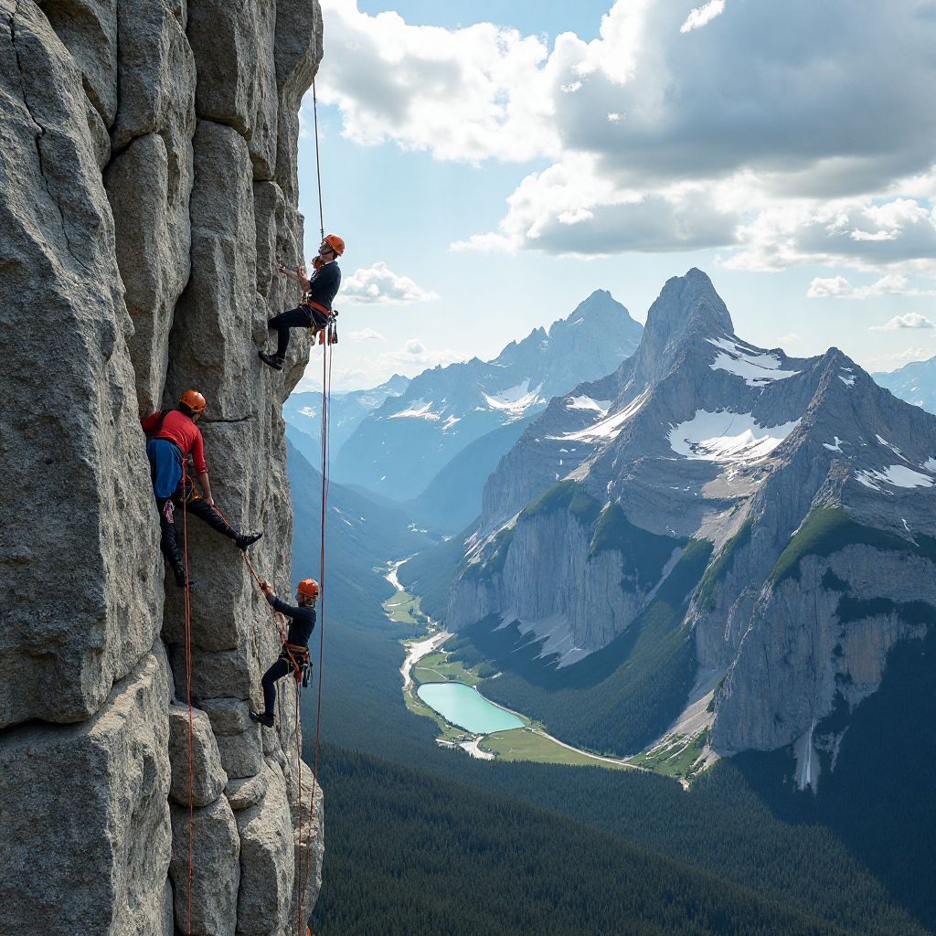 Rock climbing on Canadian cliffs