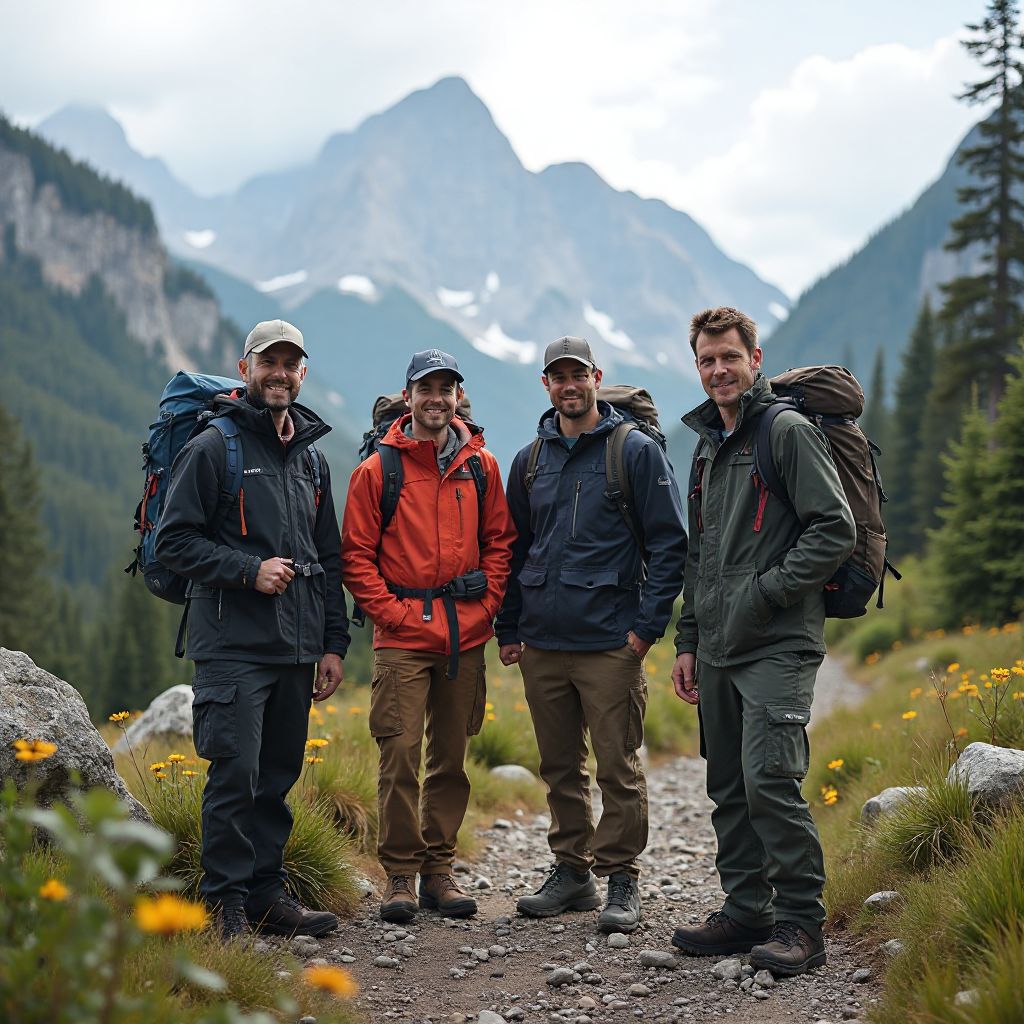 Professional adventure guides in Canadian wilderness